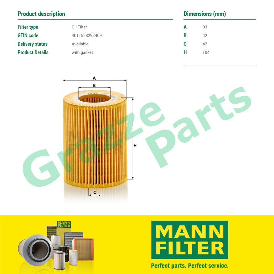 MANN-FILTER HU 925/4 X Oliefilter - Voor Auto's En Bestelwagens