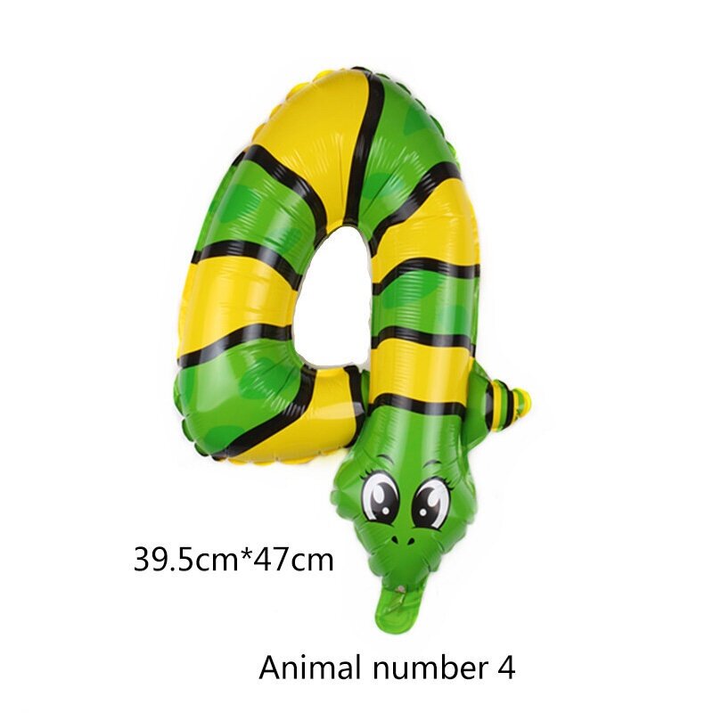 1pc 16 Inches Animal Number Balloon Birthday Party Christmas Party Decoration Inflatable Toy Party Supply