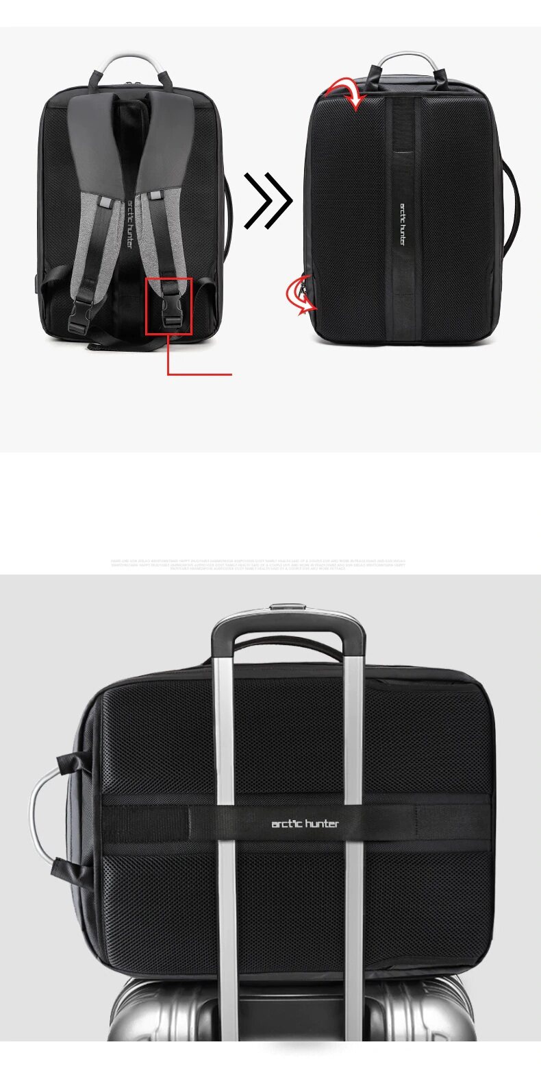 Arctic Hunter i-Vintage(L) Backpack Expanded Cabin Size Luggage