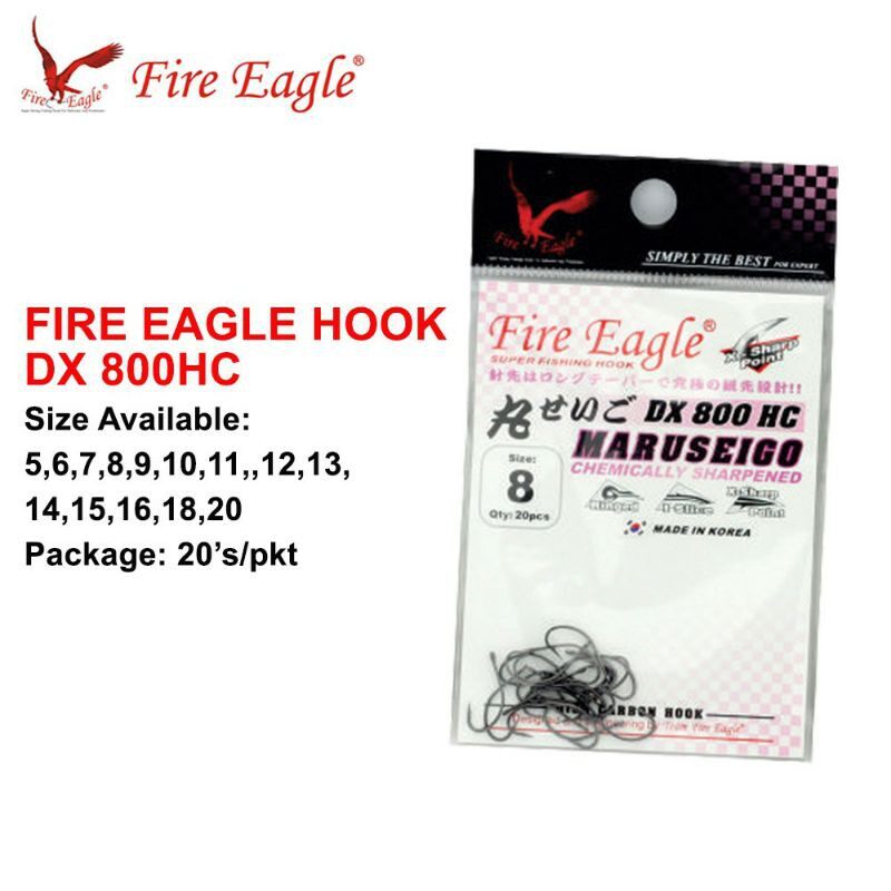 PESCA - FIRE EAGLE Maruseigo Hook (DX800HC) Size 06 07 08 09 10 11 12 13 14 15 16 18 20 Fishing Hook Mata Kail Maruseigo