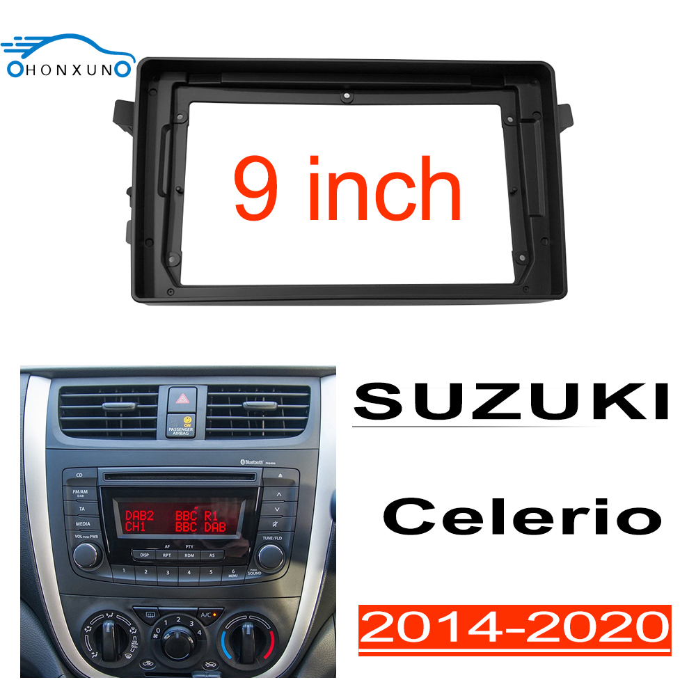 Honxun 9inch car android player casing 2din frame sterio panel brackets dashboard cover for SUZUKI Celerio 2014-2020