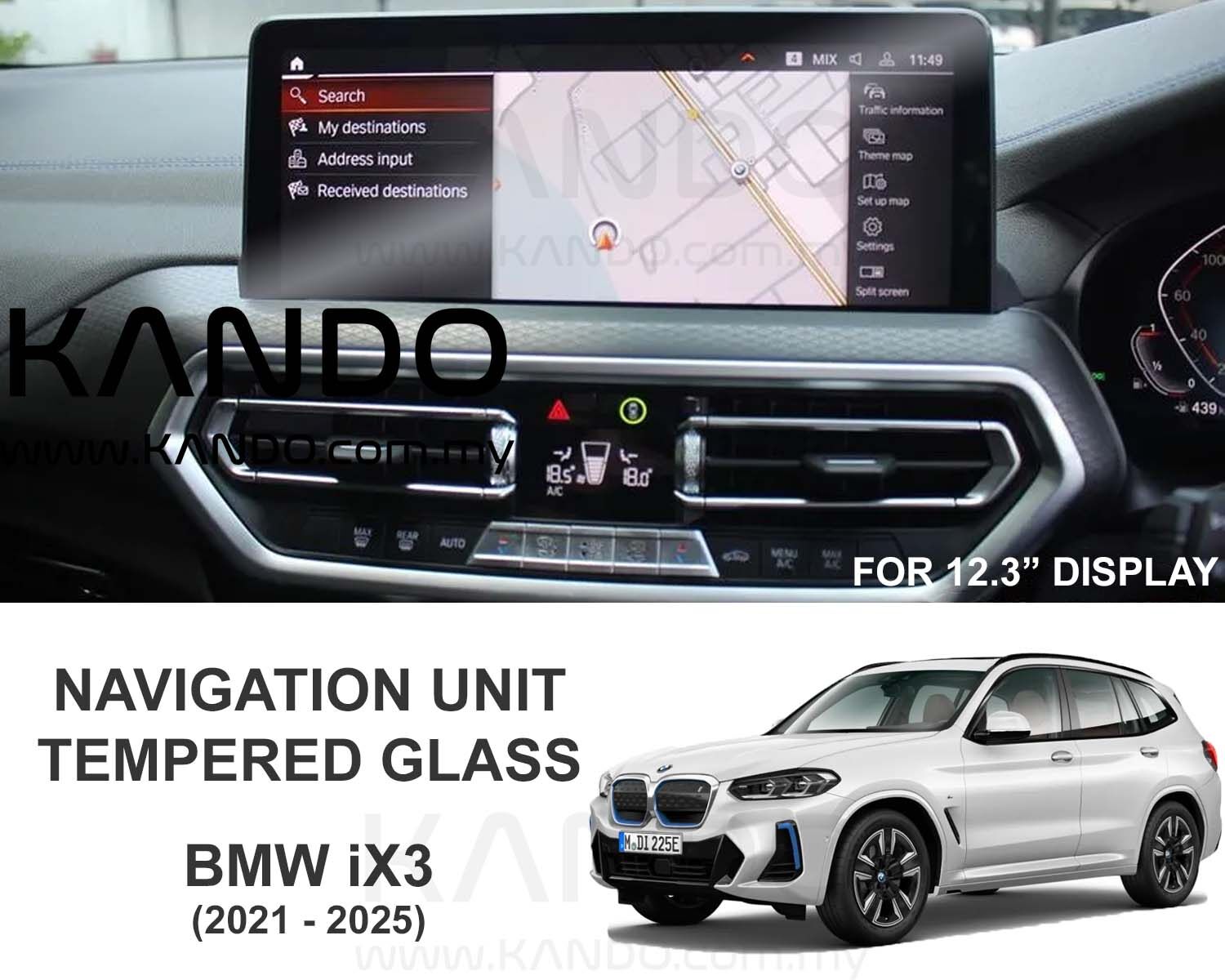 BMW iX3 Tempered Glass Protector BMW iX3 Tempered Glass Screen Protector BMW iX3 Head Unit Glass BMW iX3 GPS Glass Protector BMW iX3 Glass Protector