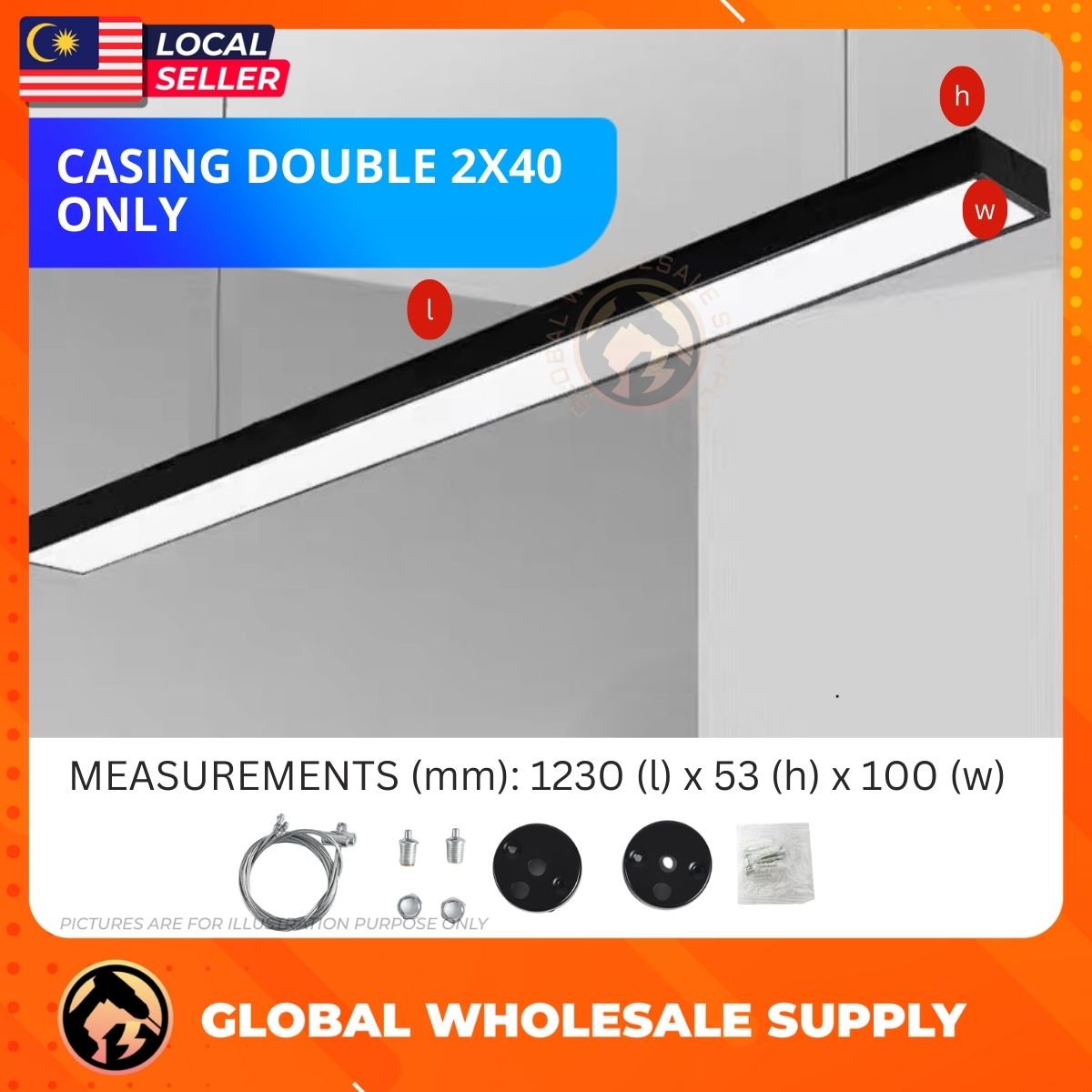 T8 LED Linear Light Kalimantang Casing Lampu Panjang LED Office Light Hanging Ceiling T8 Fitting Lampu Panjang LED SET