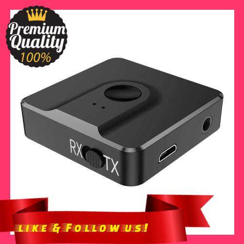People\'s Choice BT-10 2 in 1 Wireless Audio Adapter Bluetooth 5.0 Transmitter Receiver Music Adapter 3.5mm AUX for TV Car Stereo Headphone Speaker (Standard)