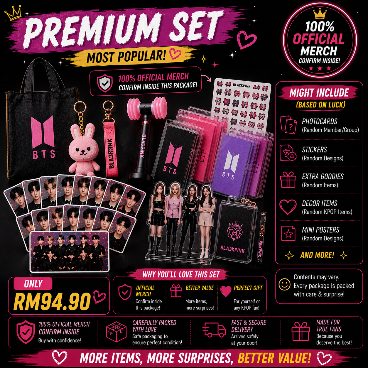 KPOP Official Merch Set Photocard Collection Pack Extra Items Included Premium Value Set For Kpop Fans Better Selection Complete Collection Set With Photocards Stickers Accessories Carefully Packed Starter Pack Official Album Official Merch Kad Foto