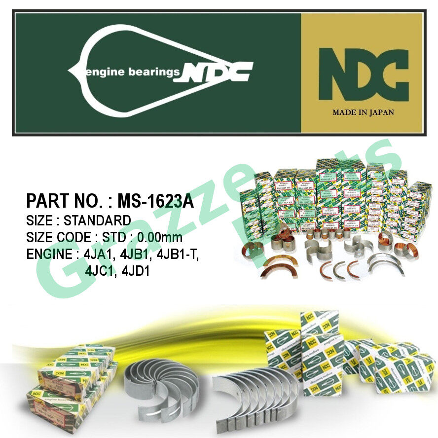NDC Japan Engine Main Bearing STD (0.00mm) Size MS-1623A for Isuzu D-Max 3.0 DMax 4JJ1 4JA1 4JB1 4JB
