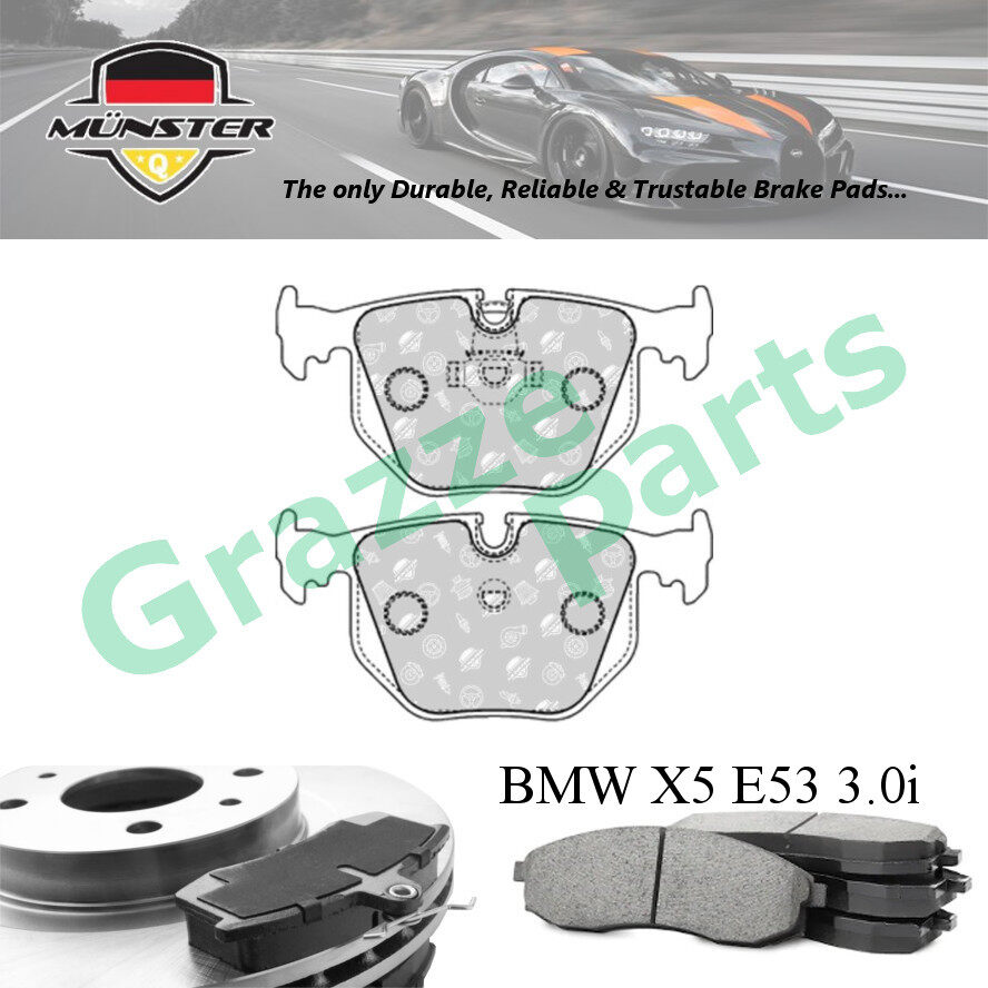 Münster Disc Brake Pad Rear for BMW X5 E53 3.0i 2000-2006 M54B30 (306S3) 3.0(D) 4.4i 2003-2006 M57D3