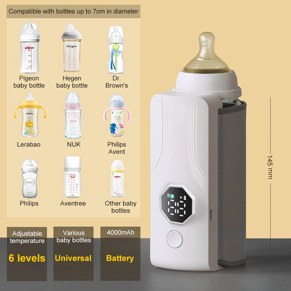 USB Multifunctional High-capacity Baby Feeding Bottle Smart Temperature Control Warmer Screen Newborn Baby Bottle Warmer Sleeve