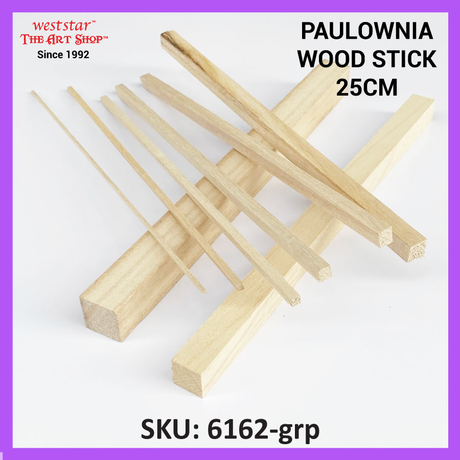 Paulownia Wood Stick Lightweight Strong | 25cm length [Weststar The Art Shop] craft