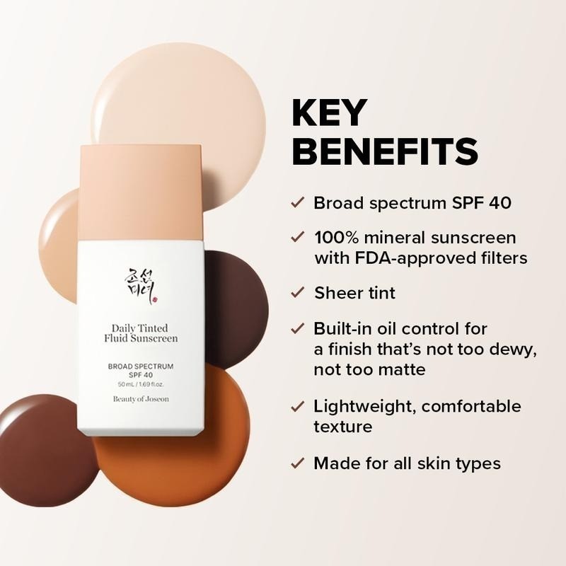 Beauty of Joseon Daily Tinted Fluid Sunscreen SPF40 100%