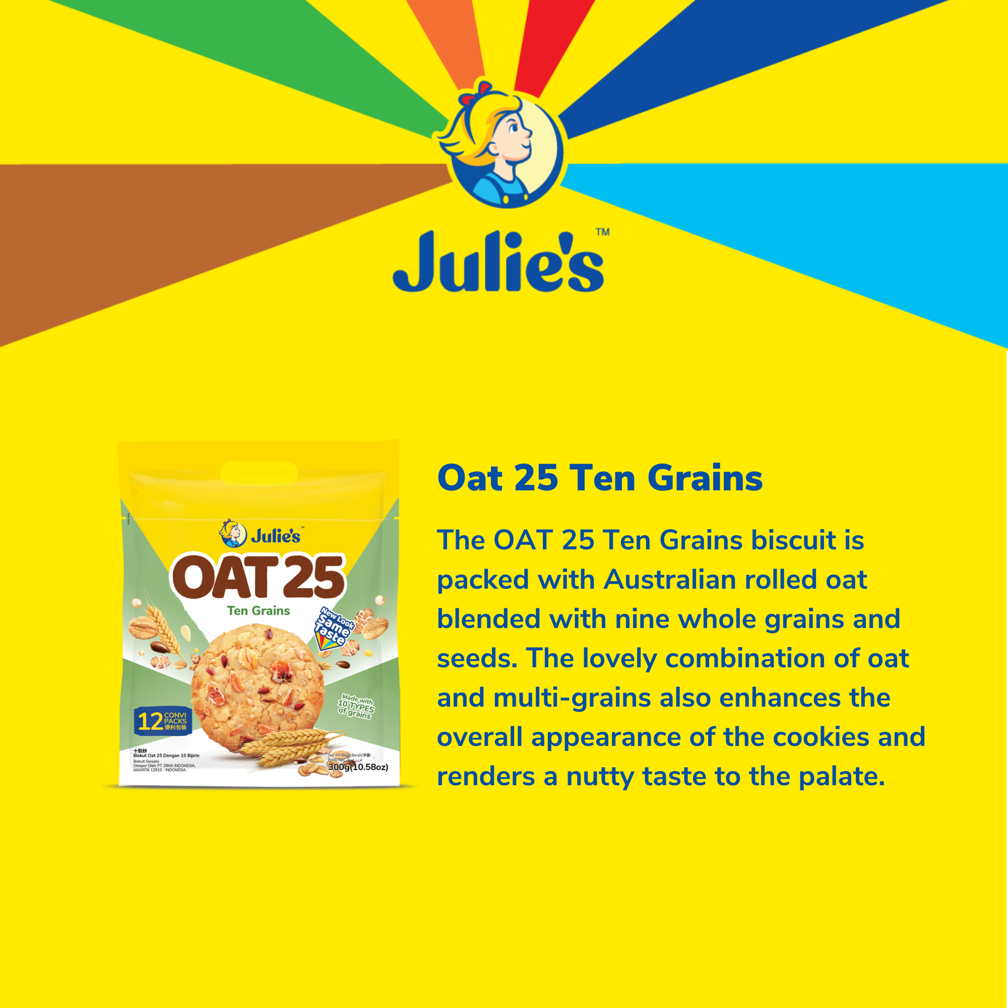 Julie's Oat 25 Ten Grains 300g x 3 packs