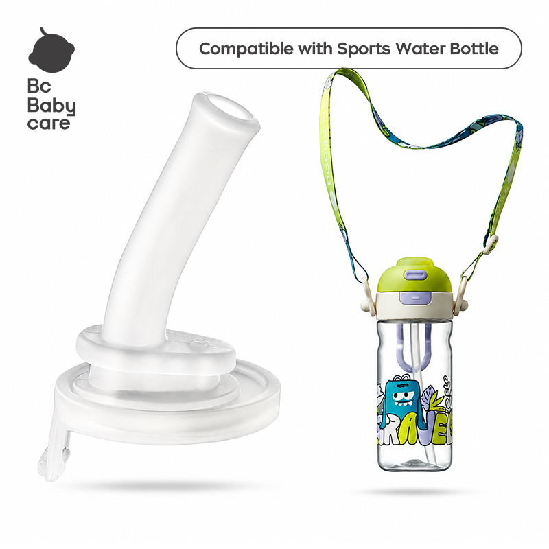 Bc Babycare 600ML Kids Water Bottle With Straw Kids Sprots Water Cup BPA Free Children Large Capacity Portable Bottle With Strap Baby Water Cup For 3 Years Chlid Primary School Student