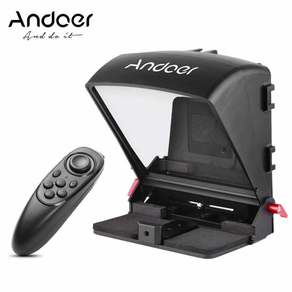 Andoer A1 Universal Portable Teleprompter Prompter for Smartphone/Tablet/DSLR Camera Video Recording Live Streaming Interview Presentation Stage Speech with Remote Control (Standard)