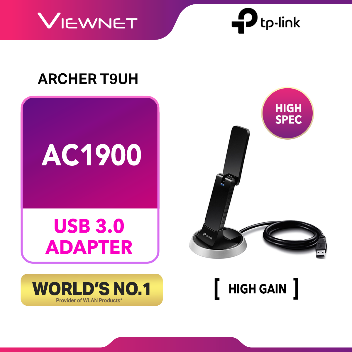 TP-Link Archer T9UH AC1900 Wireless High Gain Dual Band USB Adapter