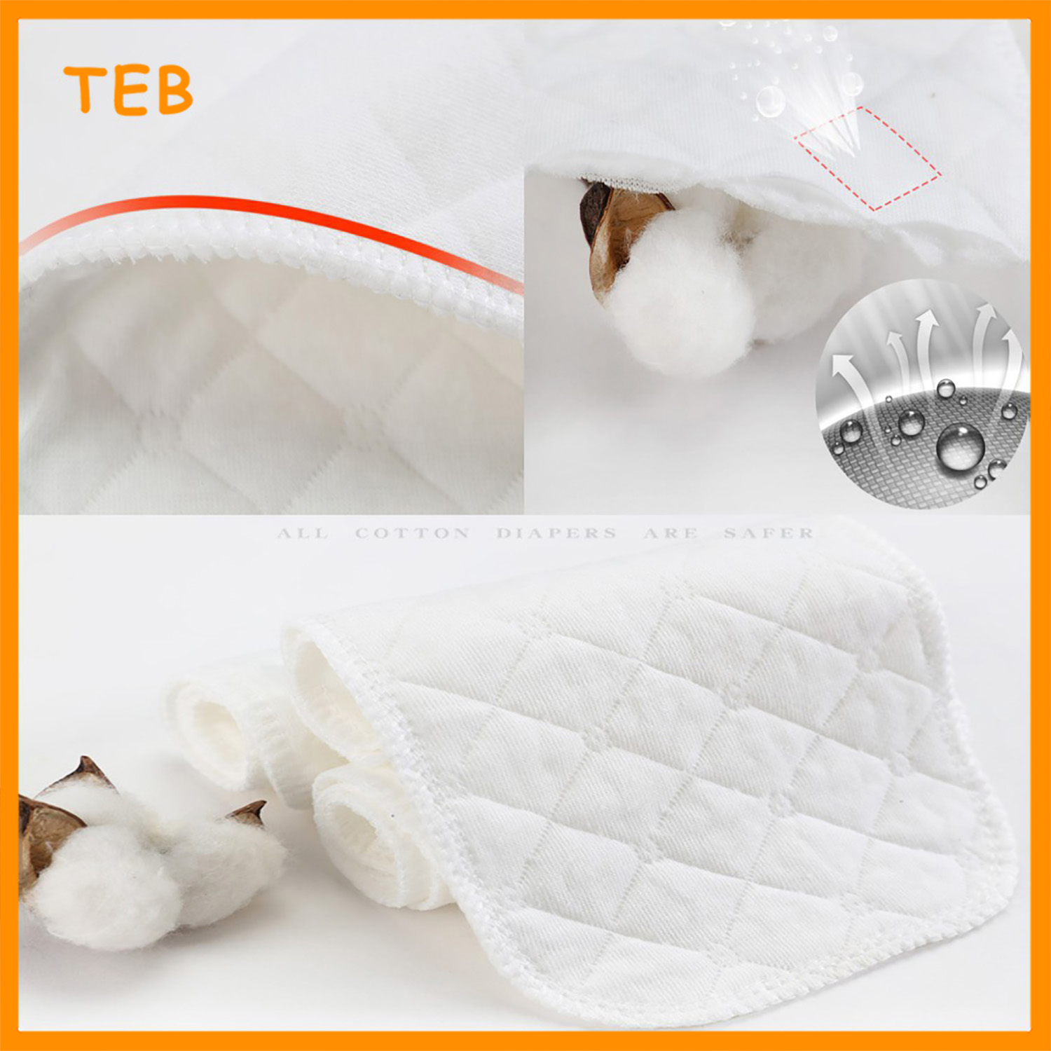3/6 Layer Baby Cloth Diaper Normal Insert / Lampin Insert kapas Bayi kain kapas