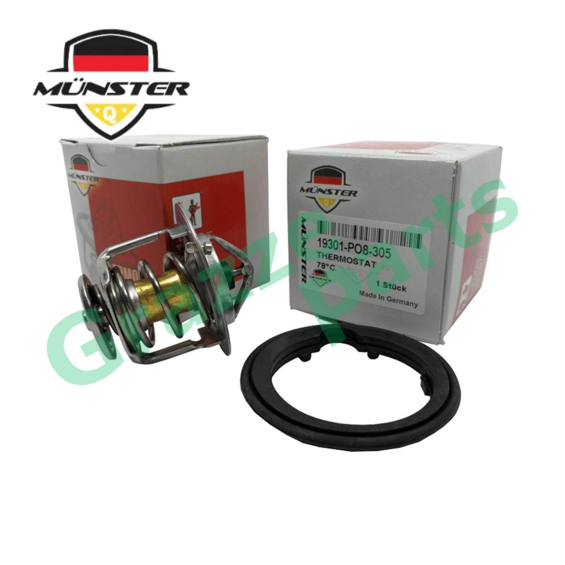 Münster Coolant Thermostat + Sealing Ring for 19301-PO8-305 Honda Accord SM4 SV4 S84 City SEL TMO Civic SR4 SO4 SNA 1.8 B16A