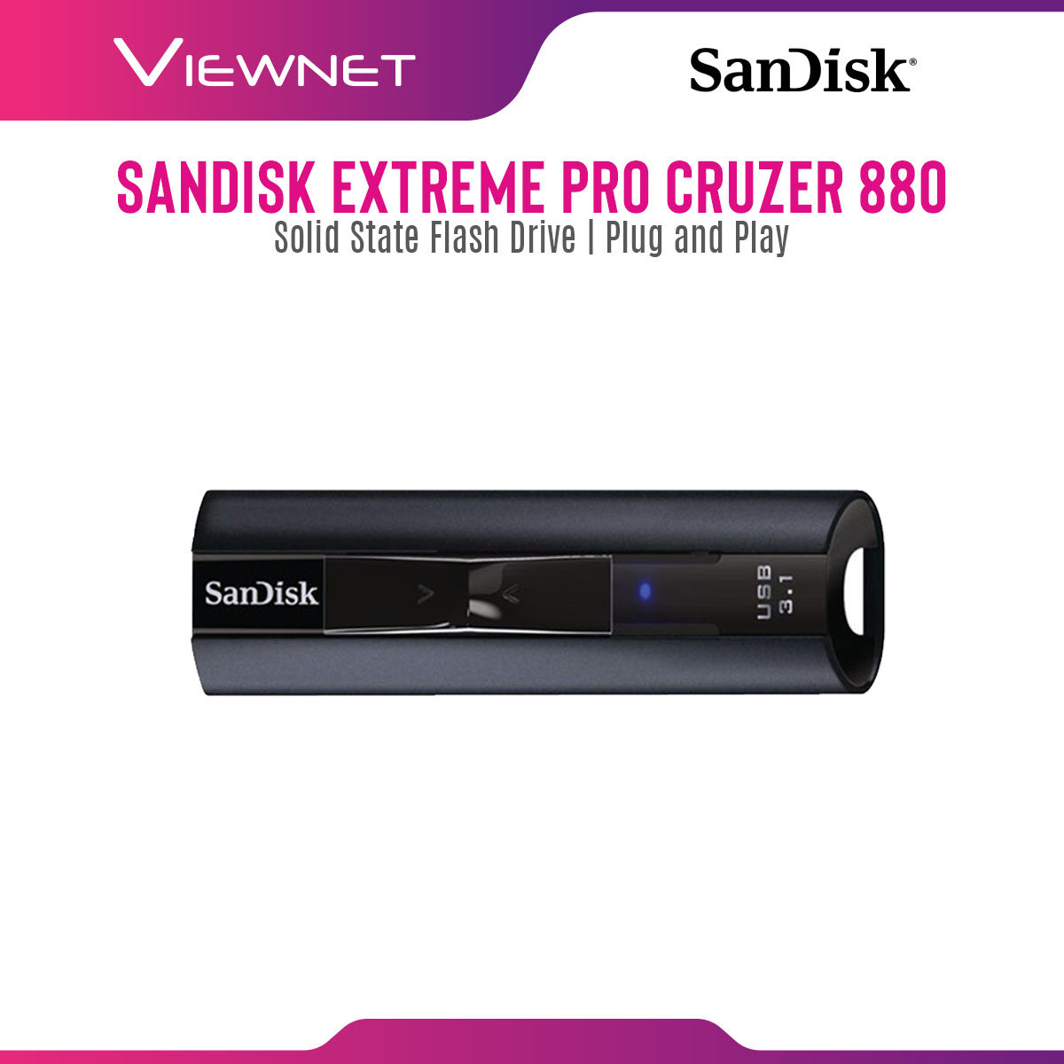 Sandisk Cruzer 880 cz880 Extreme Pro USB Pendrive 128GB/256GB Flash Drive (SDCZ880-128G-G46/SDCZ880-256G-G46)