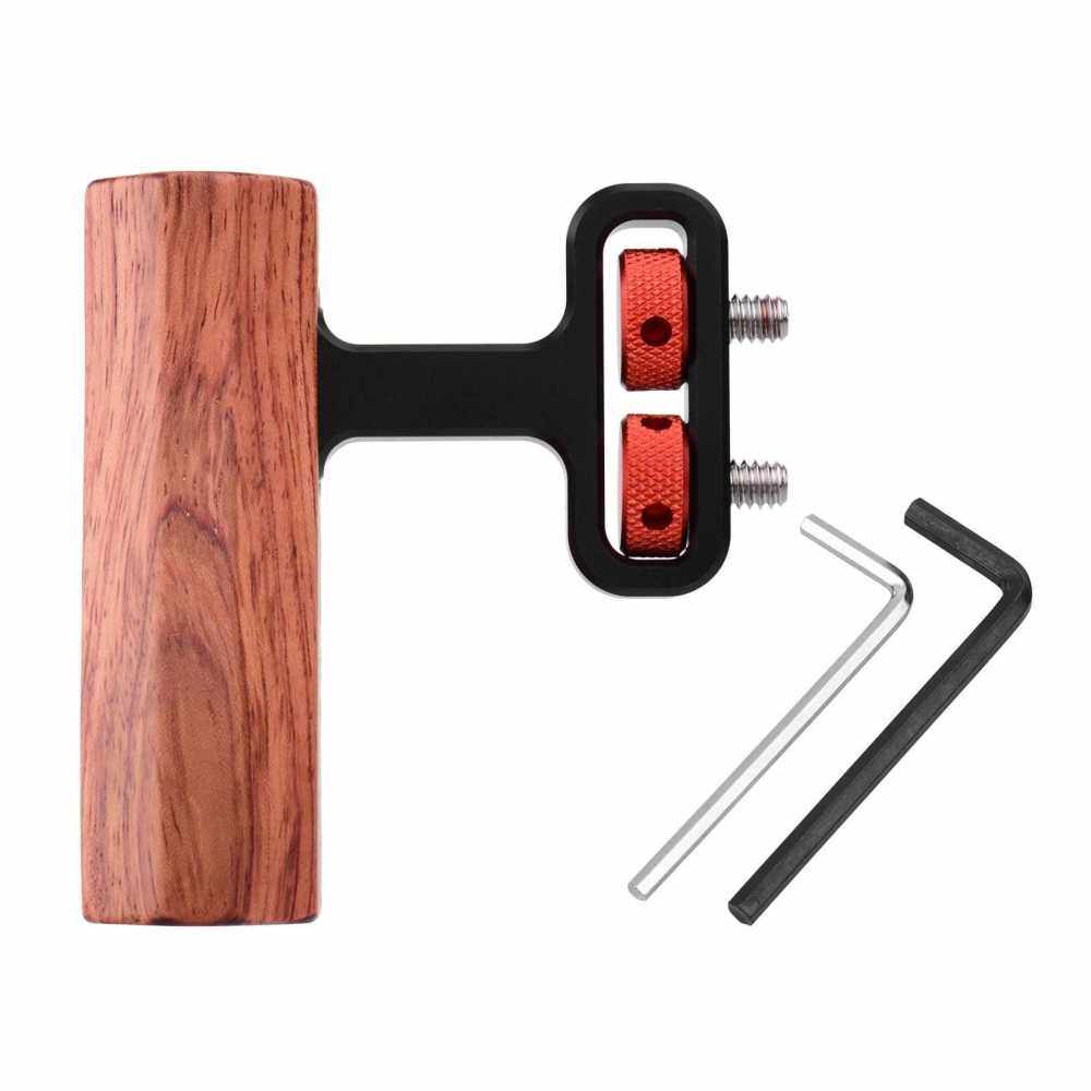 Universal Camera Cage Wooden Handle Side Hand Grip with 1/4 Inch Screw