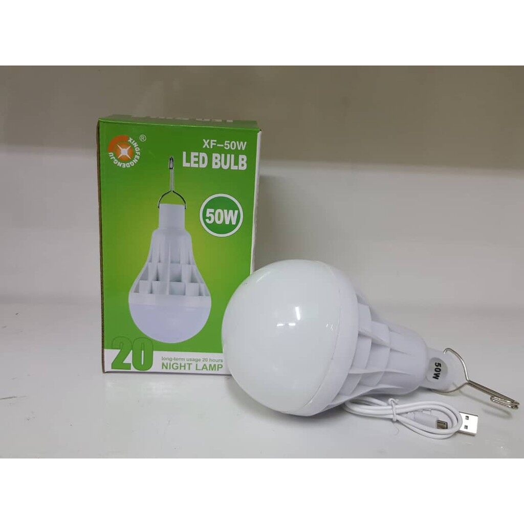 [Craxy Sale ] Intelligent Mobile Charging Led Bulb 50W Portable Lampu Pasar Malam
