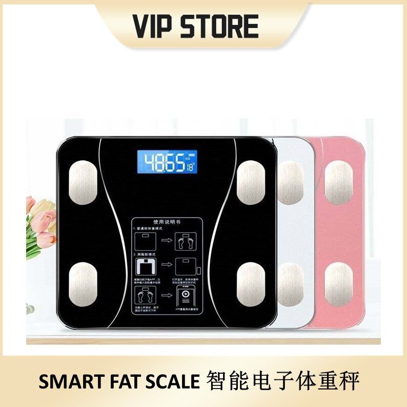 智能电子体重秤 Smart Fat Scale Penimbang Function Bluetooth Smart Weight Scale LCD Screen Intelligent Digital Fat Fitness