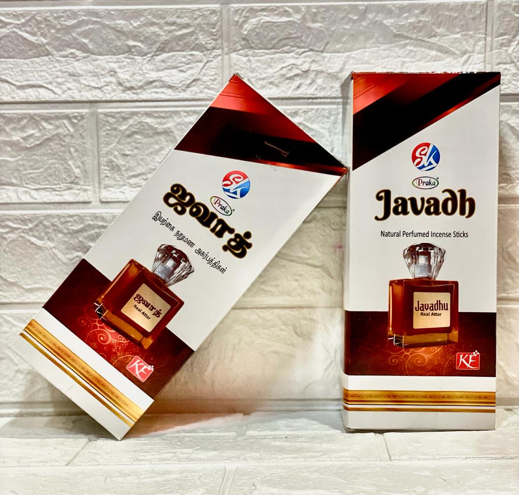 JAVADHU Premium Incense Sticks - Elegant Home Fragrance from Karnataka ( 120 Sticks / 23 Cm )