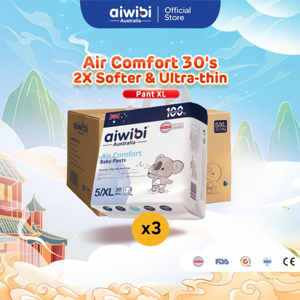 [Bundle of 3] Aiwibi Baby Diapers Air Comfort (Pant)(Lampin Bayi Aiwibi 3 pek)