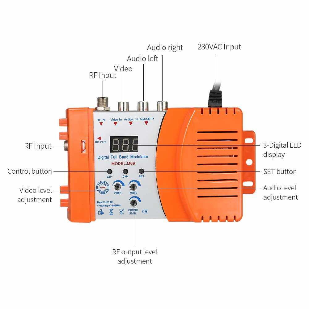 Best Selling Compact RF Modulator Audio Video TV Converter RHF UHF Signal Amplifier AC120V (Orange)