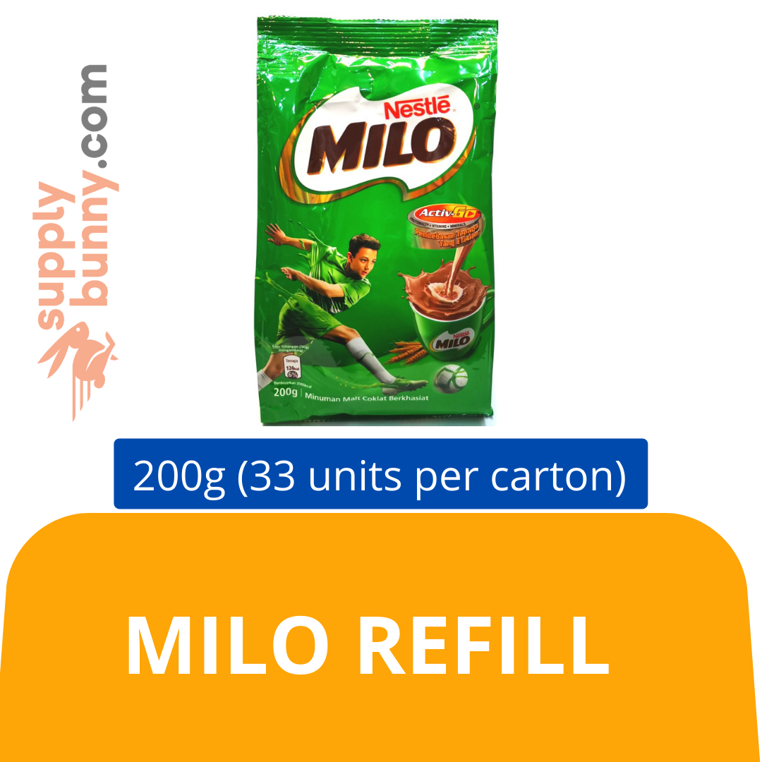 Milo Refill  (200g X 33 packs) (sold per carton) 速溶雀巢美祿包 PJ Grocer Milo Isi Semula