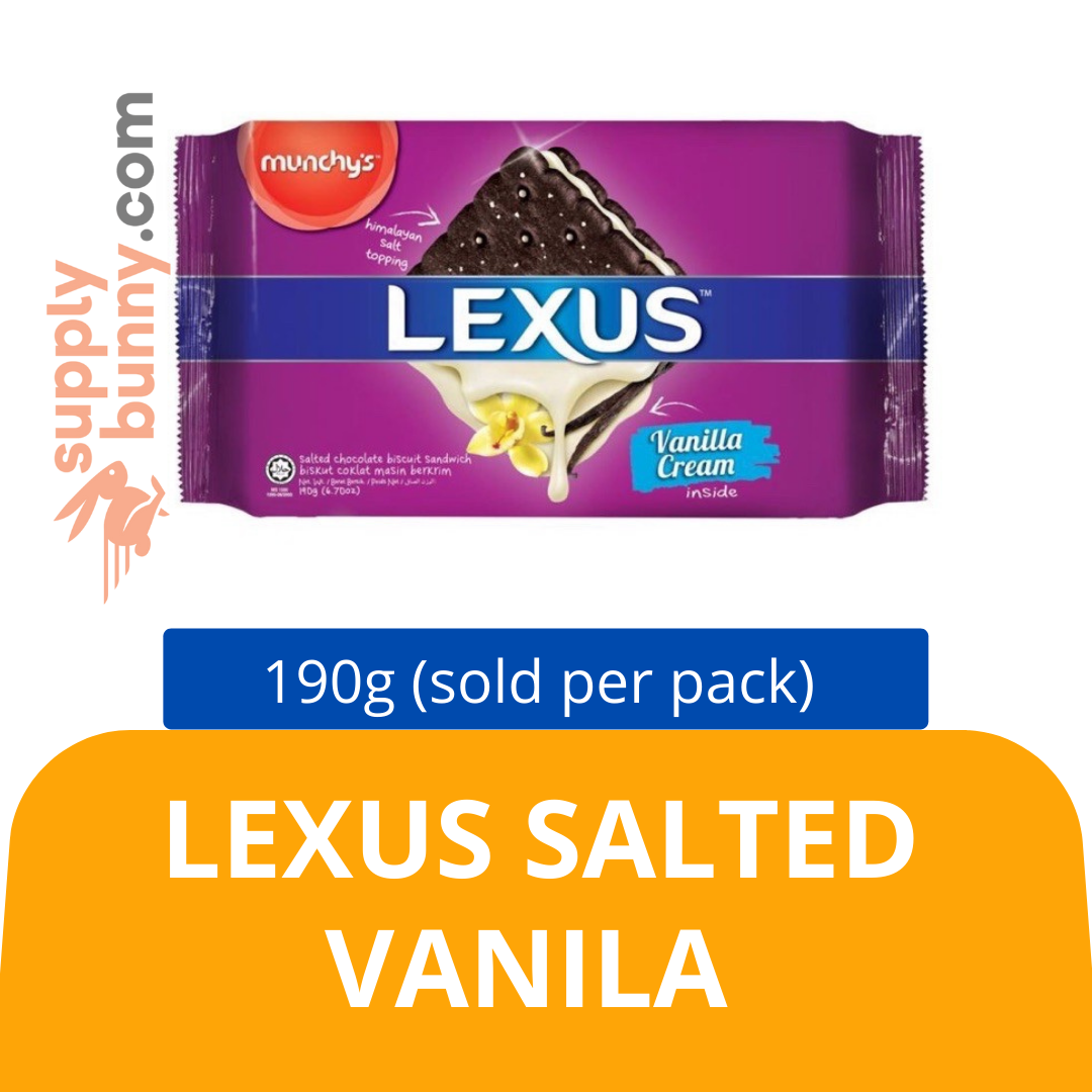 Lexus – Salted Vanila 190g (sold per pack) 咸香草夹心餅乾 PJ Grocer Biskut Lexus Vanila Garam