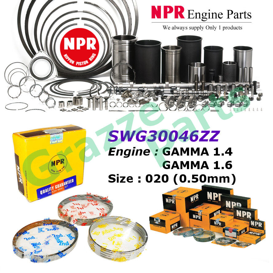 NPR Piston Ring Set 020 (0.50mm) SWG30046ZZ for Kia Cerato 1.6 1.4 GAMMA 1.4 GAMMA 1.6 (77.0mm)