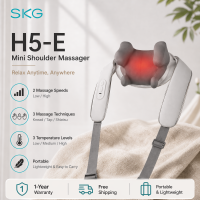 SKG H5 Mini Wearable Shiatsu Massager with Heat Compress Hands-Free Design for Office Home Travel Relieve Neck & Shoulder Pain Cordless Portable for Muscle Stiffness Gift for Men Women Parents