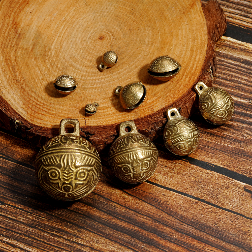 St.kunkka 1-15pcs Brass Bells With Texture Vintage Bell Pendant For DIY Bracelets Necklaces Jewelry Jewelry Accessories Making