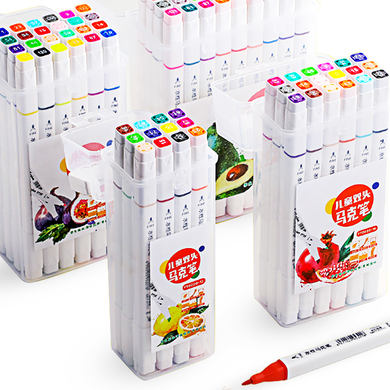 12/18/24/36/48Pcs Colors Art Markers Watercolor Brush Pen Dual Tip Brush Pens Drawing Painting Sketch Marker Pens Art Supplies for Kids