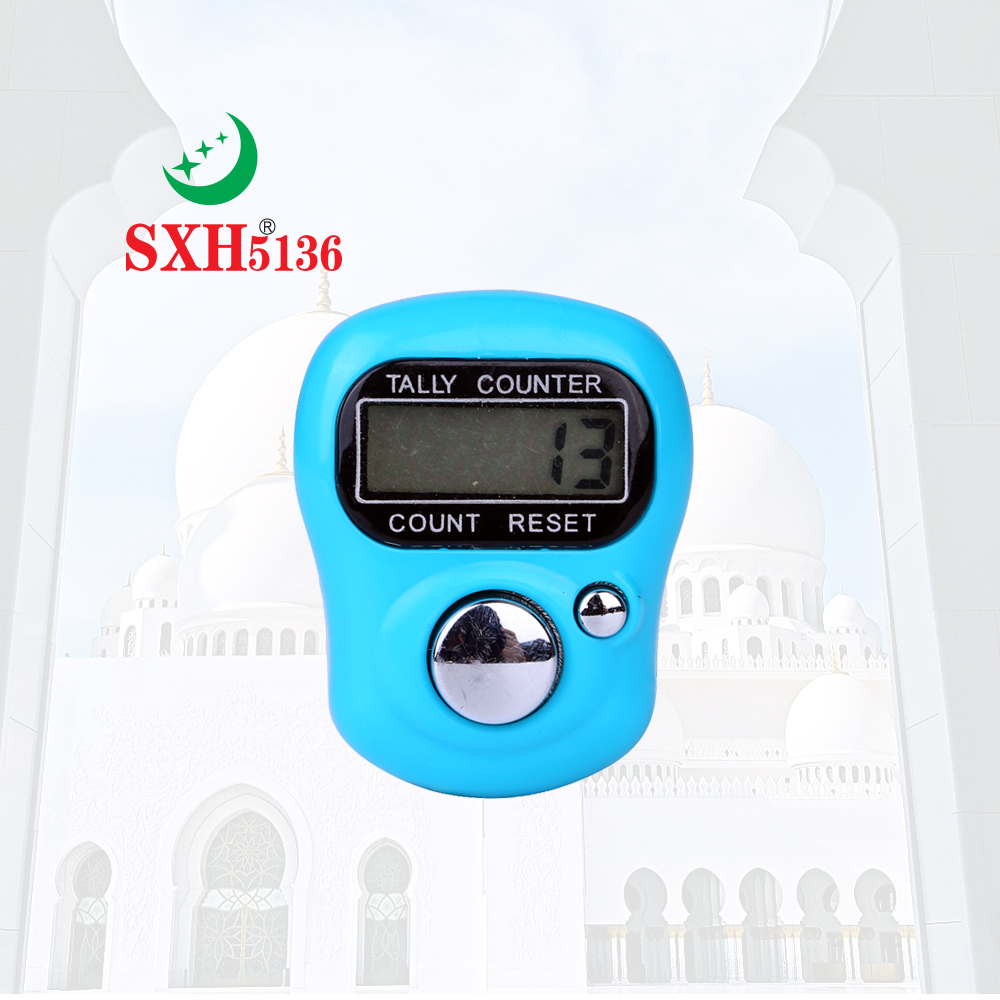 SXH5136 classcial LCD display 5 digitals finger ring hand tally counter prayer counter electronic clicker 13 colors