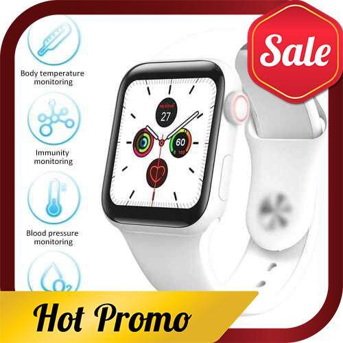 V10 Intelligent Watch 1.3in Color Screen Full Touching Sport Fitness Tracker IP67 Waterproof Heart Rate Immunity Monitoring Body Temperature Measuring Wrist Watch (White)