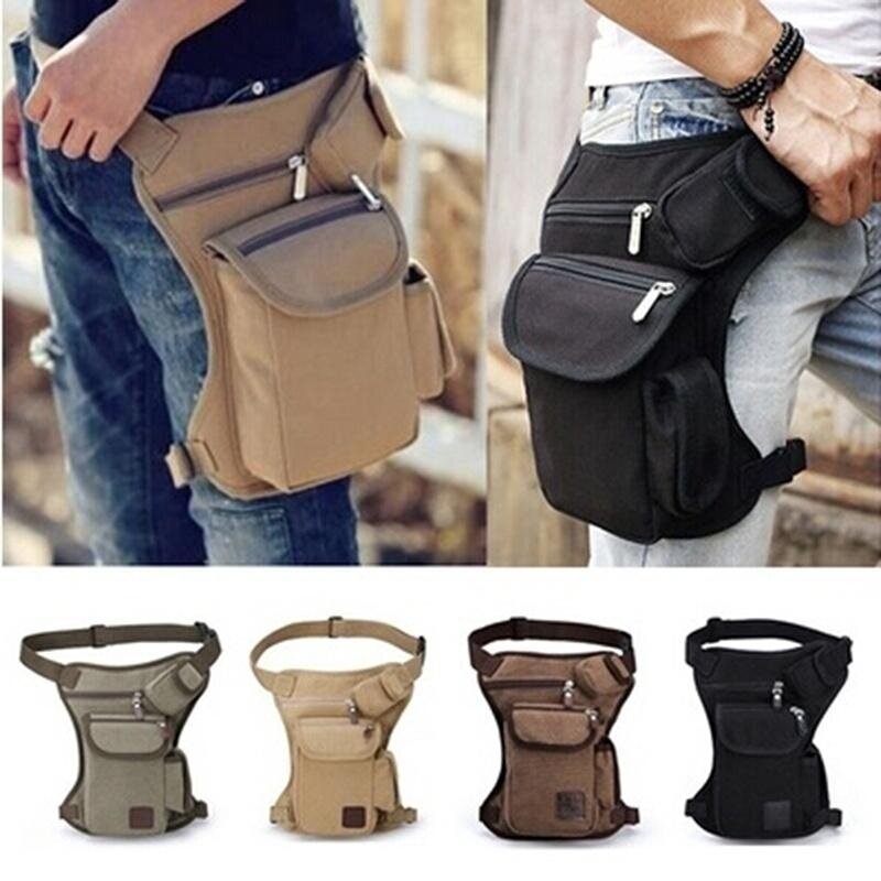 Feng Qi shop New Latest Multifunction Outdoor Cotton Sport Leg Bag Canvas Waist Bag Money Belt Fanny Pack 1PC