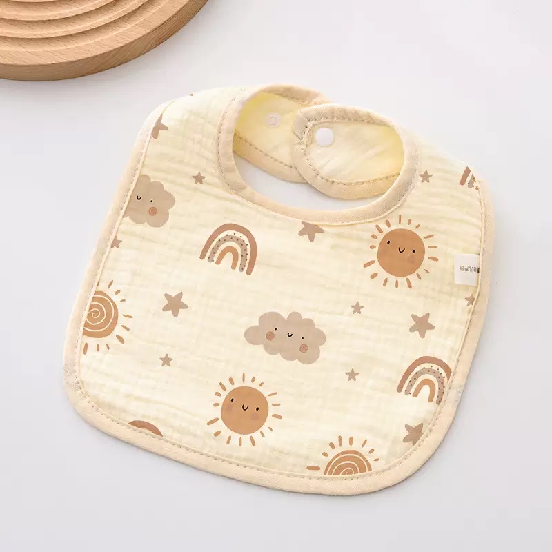 [Ready Stock] Zenzi Baby A-Class Cotton Super Absorbent Gentle on Skin Baby Bibs with Adjustable Snap Fit and Soft Design for Delicate Skin