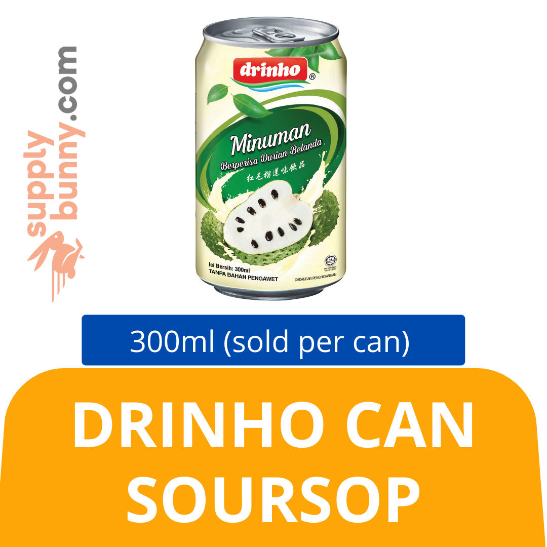 Drinho Can Soursop 300ml (sold per can) 顶好罐装红毛榴莲饮料 PJ Grocer Sirsak Tin