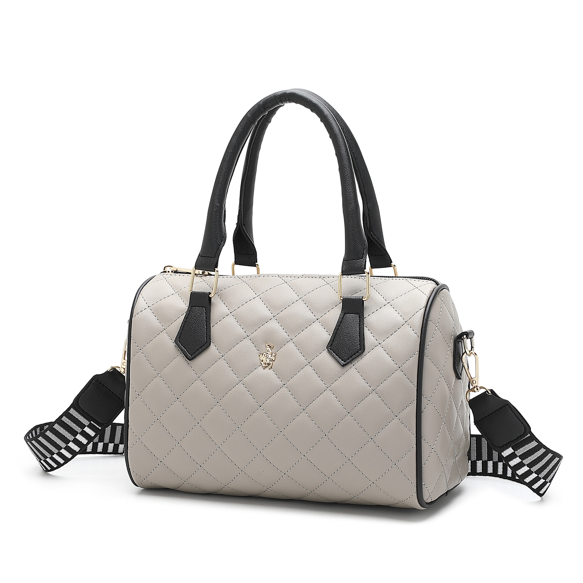 SWISS POLO Ladies Quilted Top Handle Sling Bag HJX 128-4 GREY