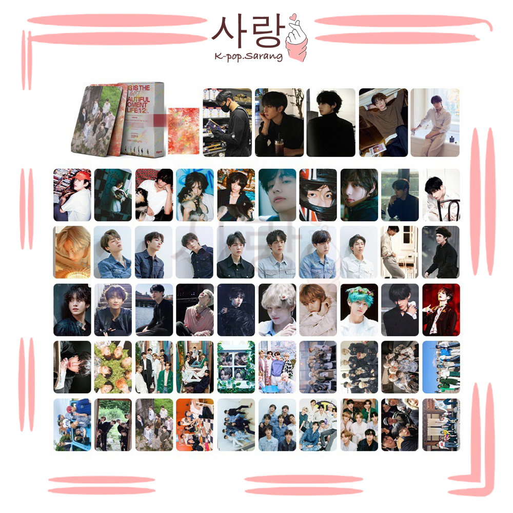 55cs BTS《WORLD TOUR - YOUNG FOREVER》White LOMO Card Set Collection Kpop Jungkook RM Suga Jimin J-Hope V Jin Photocard Kad Foto 10pcs