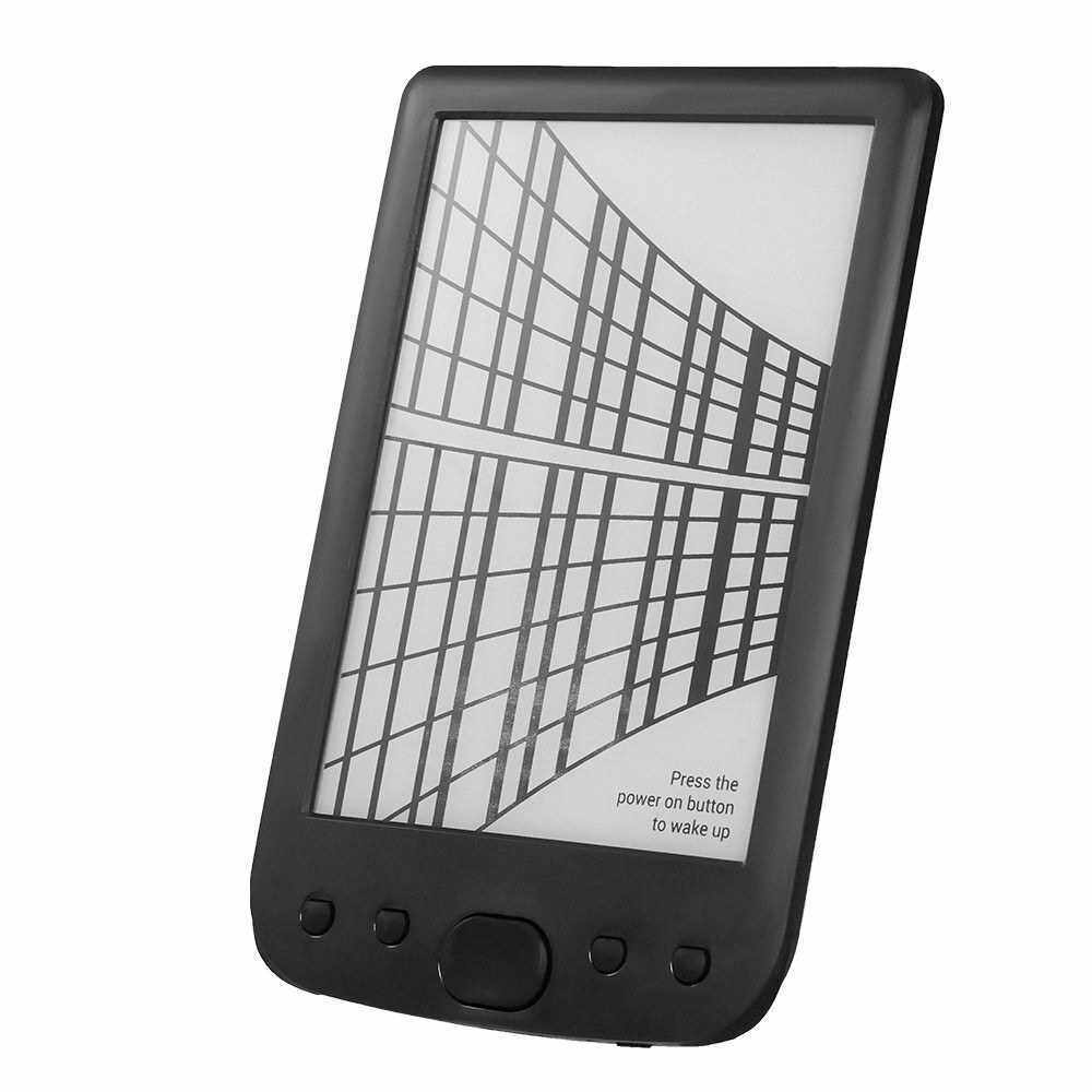 BK-6025 Portable e-Book Reader 16GB E-Ink 6inch Multifunction E-Reader 800*600 High Resolution Display Screen 300DPI (Black)