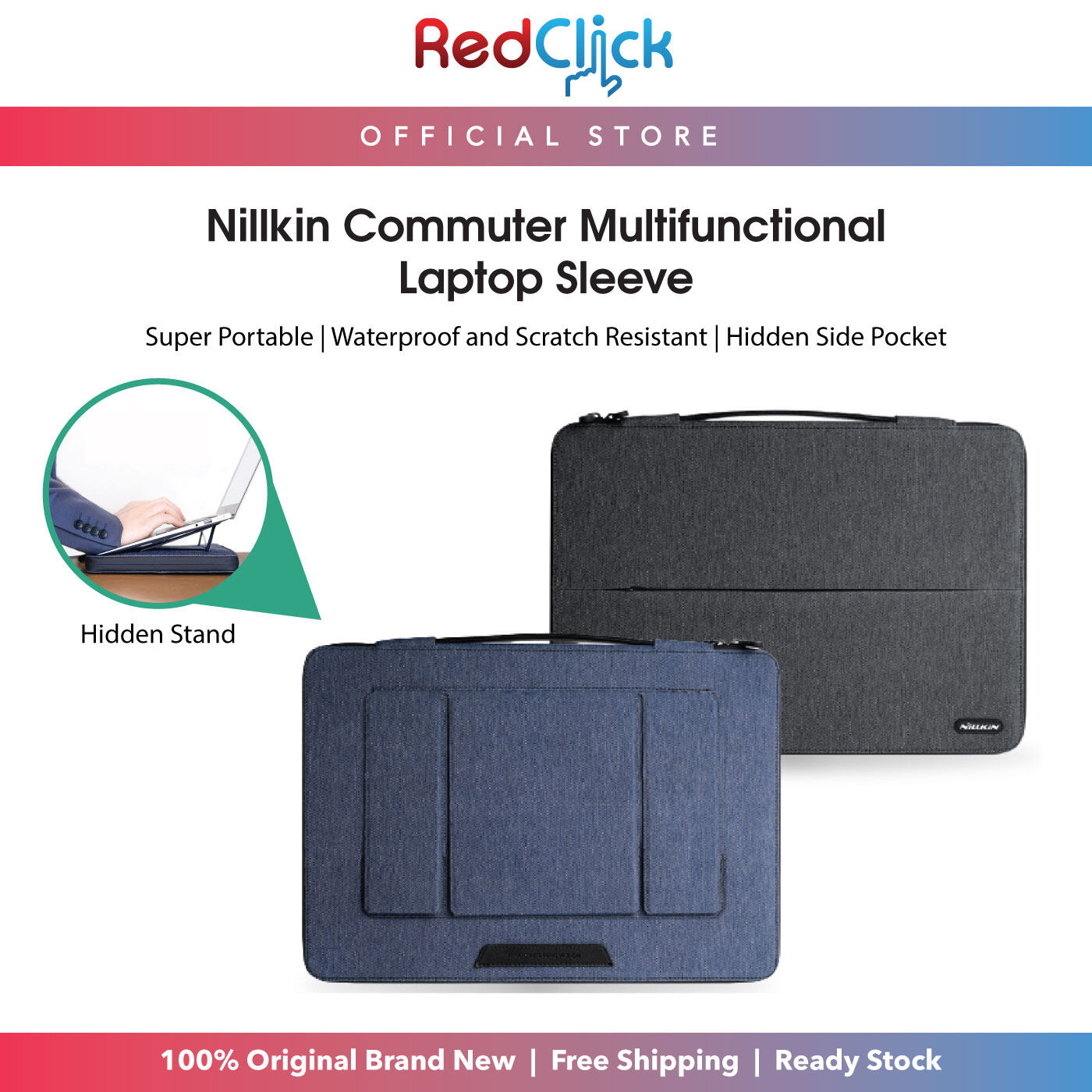 Nillkin Commuter Multifunctional Laptop Sleeve Hidden Adjustable Stand Waterproof And Scratch Resistant Compatible Up to 16.1" Laptop
