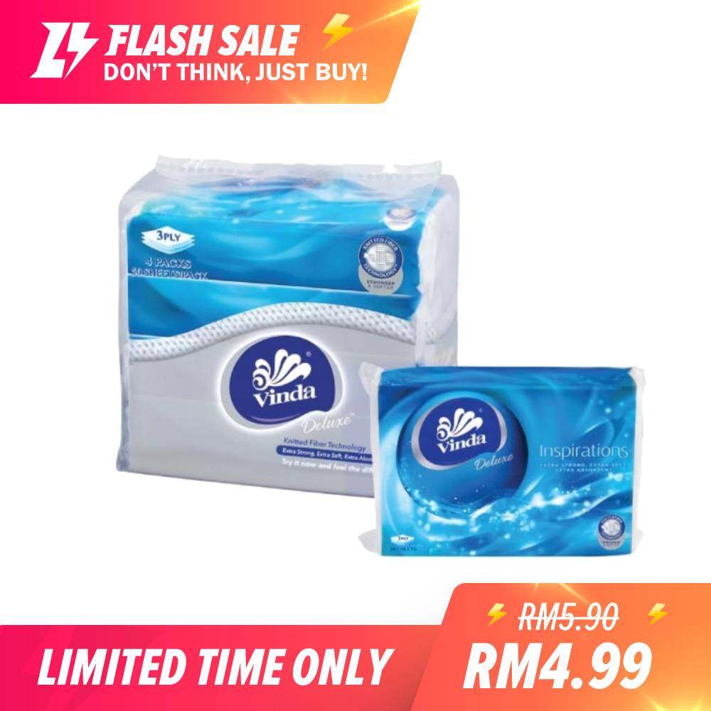 Vinda Deluxe Travel Pack Tissue (50s x 4)