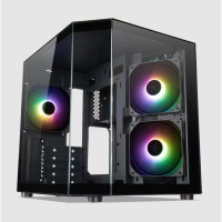 TECWARE VX Trinity M2 - Mid Tower Triple T.G mATX Case With Pre-Installed 3 x 120mm ARGB Fans BLACK