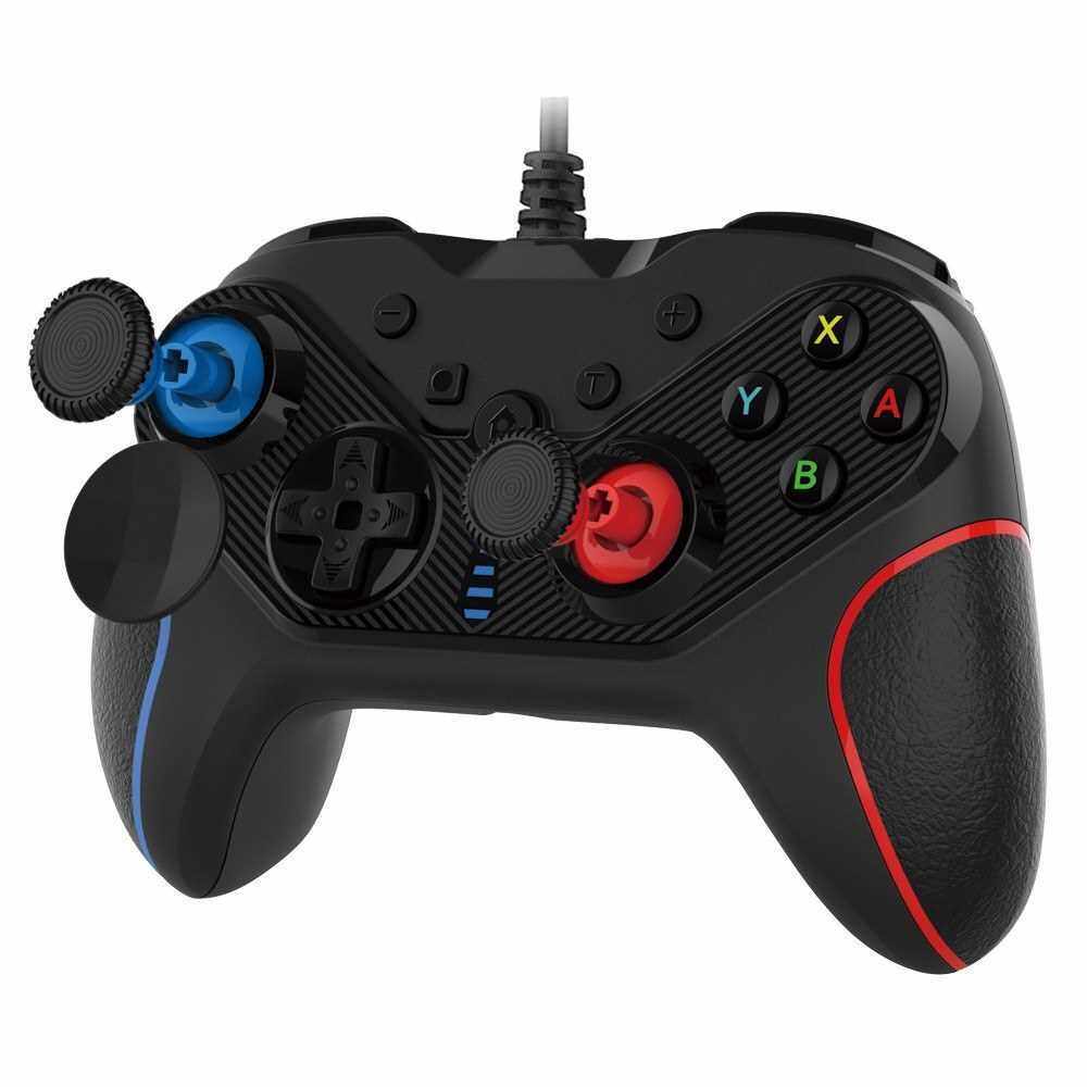 USB Wired Gamepad Game Controller Ergonomic Game Handle with Double Joysticks Turbo Six-axis ...