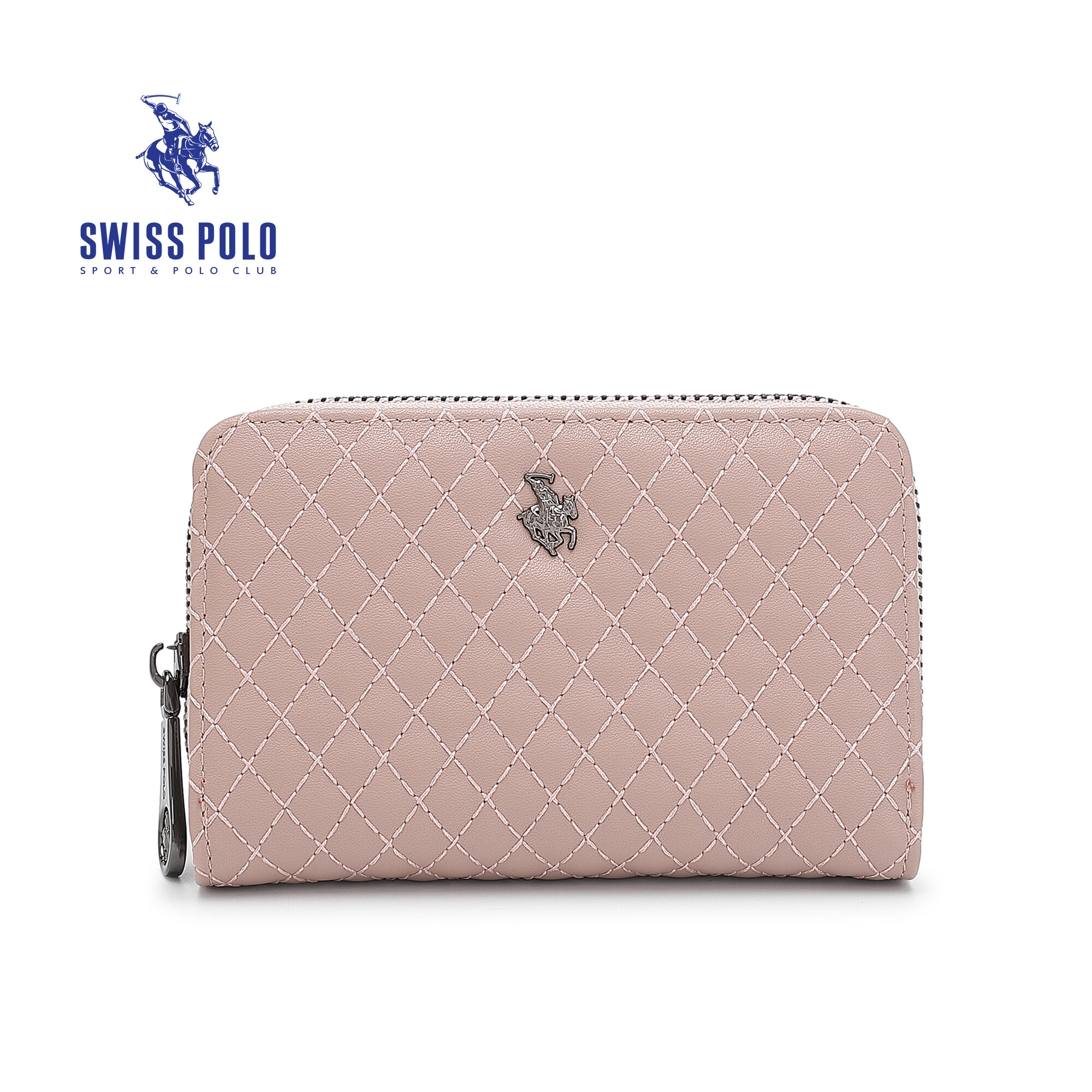 SWISS POLO Ladies Quilted Short Purse SLP 56-4 PINK