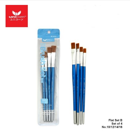 Unicorn Artist Nylon Brush / Berus Lukisan (Flat)