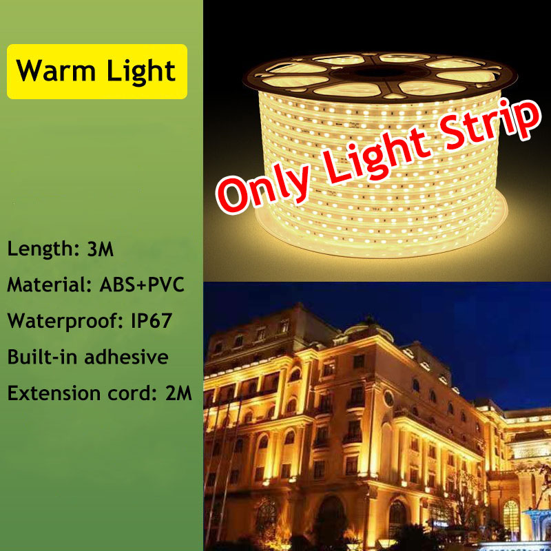 20M LED Solar Strip Light With Adhesive Backing Outdoor Waterproof Super Bright With Remote Control Courtyard Villa Ambient light