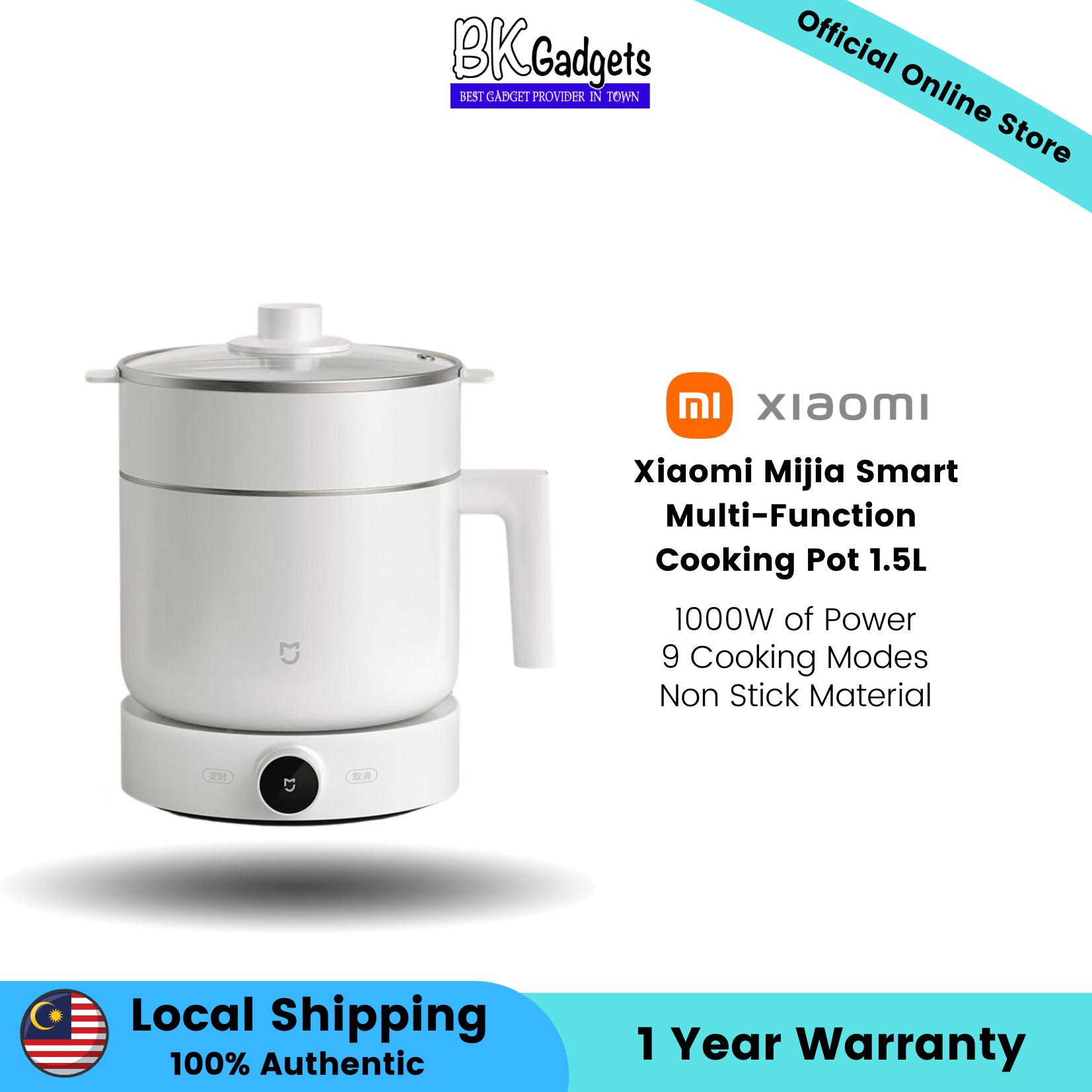Xiaomi Smart Multi-Function Cooking Pot 1.5L - 1000W of Power 9 Cooking Modes Non Stick Material