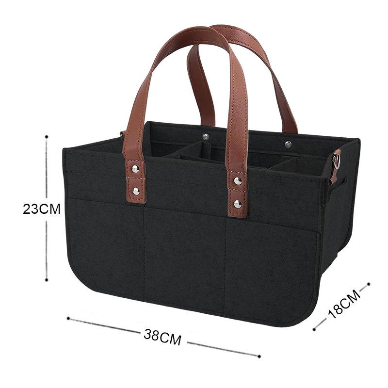 Baby Felt Diaper Bag Maternity Diaper Caddy Organizer With Zipper Pocket Portable Nursery Storage Bag